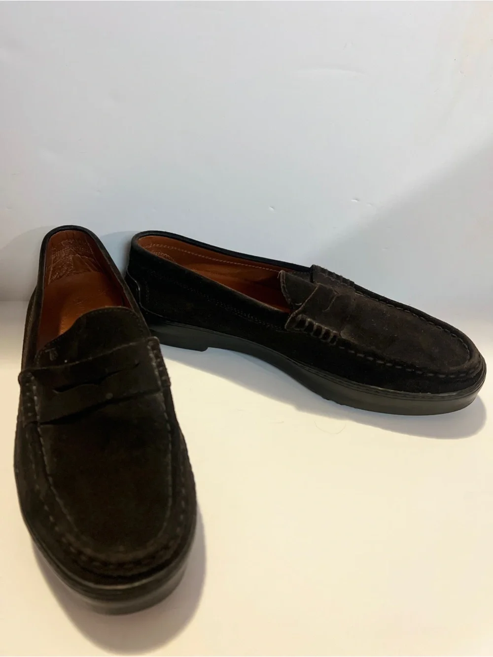 Tod’s Brown Suede Penny Loafers Size 11 Made in Italy Vibram Luxury Shoes